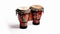 Bongo drums on white background