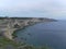 Bonifacio cliff panorama in corsican landscape