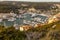 Bonifacio in Corsica, harbor with boats. Mediterranean France