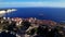 Bonifacio town on the rocks, Corsica island. aerial drone video