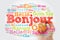 Bonjour Hello Greeting in French word cloud