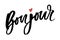 Bonjour Paris Phrase Vector Lettering Calligraphy Brush Black