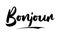 Bonjour Typography Lettering Text Vector Design Quote