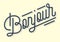 Bonjour Vintage Custom Script Lettering. Retro Cursive Character