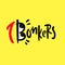 Bonkers - inspire motivational quote. Youth slang. Hand drawn lettering. Print