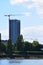 Bonn, Germany - 06 28 2022: skyscraper with building cranes