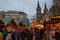 Bonn, Germany - Dec 6, 2023: Crowd at Christmas market between stalls