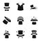 Bonnet icons set, simple style