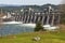 Bonneville Dam water release through the gates.