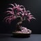 Bonsai Tree In Pink Rocks: A Dark And Detailed Paper Sculpture