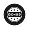 Bonus badge icon flat black round button vector illustration