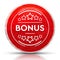 Bonus badge icon metallic grunge abstract red round button illustration