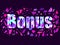 Bonus banner. Glass explosion. Flying particles, chaotic geometric figures. Vector