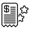 Bonus check payment icon, outline style