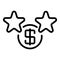 Bonus dollar star icon, outline style