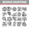 Bonus Hunting Collection Elements Icons Set Vector