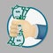 bonus money in hand. Businessman holding a money illustration, vector