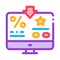 Bonus Percent Computer Information Icon Vector Outline Illustration