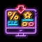 Bonus Percent Computer Information neon glow icon illustration