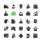 Bonuses black glyph icons set on white space