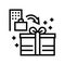 bonuses and gifts benefits line icon vector illustration