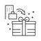 bonuses and gifts benefits line icon vector illustration