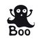 Boo. Ghost time. Halloween theme. Handdrawn lettering phrase. Design element for Halloween. Vector handwritten