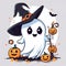 Boo-tiful Ghost Cute Halloween Illustration