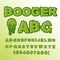 Booger ABC. Green slime letters. Snot font. Snivel alphabet. Slippery lettering. Mucus typography