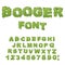 Booger font. Slippery lettering. Snivel alphabet. Green slime le