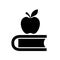 Book and apple education icon