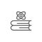 Book, atom icon. Element of bio engineering illustration. Thin line icon for website design and development, app development.