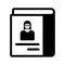 Book authorship icon. Black vector graphics