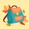 Book bag, backpack, school bag with autumn leaves