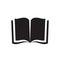 Book - black icon design. Education library concept sin.