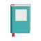 book with blue cover and separator