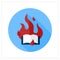 Book burning flat icon