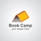 Book camping vector logo design