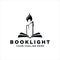 Book and Candle Logo design vector template