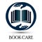 Book care logo symbol. globe world educational library school collage caring hands element