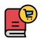 Book cart color line icon