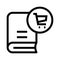 Book cart line icon