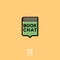 Book chat logo. Digital library emblem. Letters in the book bubble.