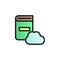 Book, cloud color gradient vector icon