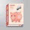 Book Cover Design Template Business Piggy Bank Concept