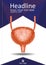 Book cover urinary bladder system with ureter and urethra. Realistic 3d low poly human organ. Annual report. A4 Medical