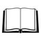 Book deployed icon, simple black style