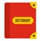 Book dictionary icon, flat style