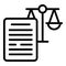Book disclaimer icon outline vector. Legal term