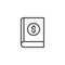 Book with dollar outline icon